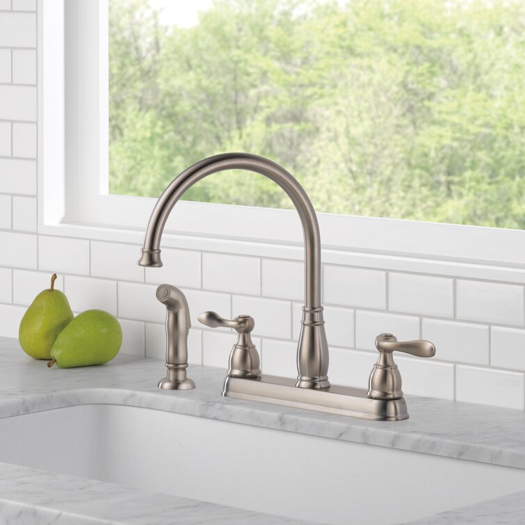 Delta Windemere Two-Handle Kitchen selling Faucet w/ Spray in Stainless Steel 21996LF-SS